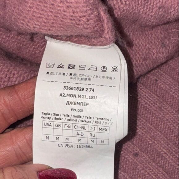 MARELLA MONOCHROME antique rose wool cashmere blend vadet turtle neck sweater - Picture 8 of 8